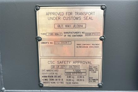 CSC plate of a container